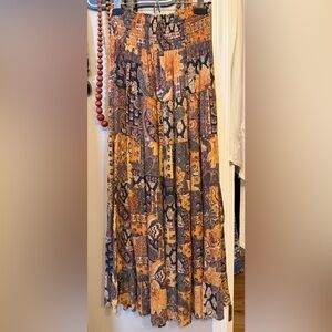 Angie Boho Patchwork Maxi Skirt NWT
